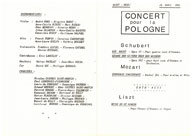 Programme Concert 19 janvier 1985